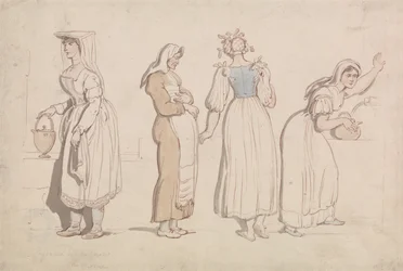 Vier vrouwen bij een put in Rome